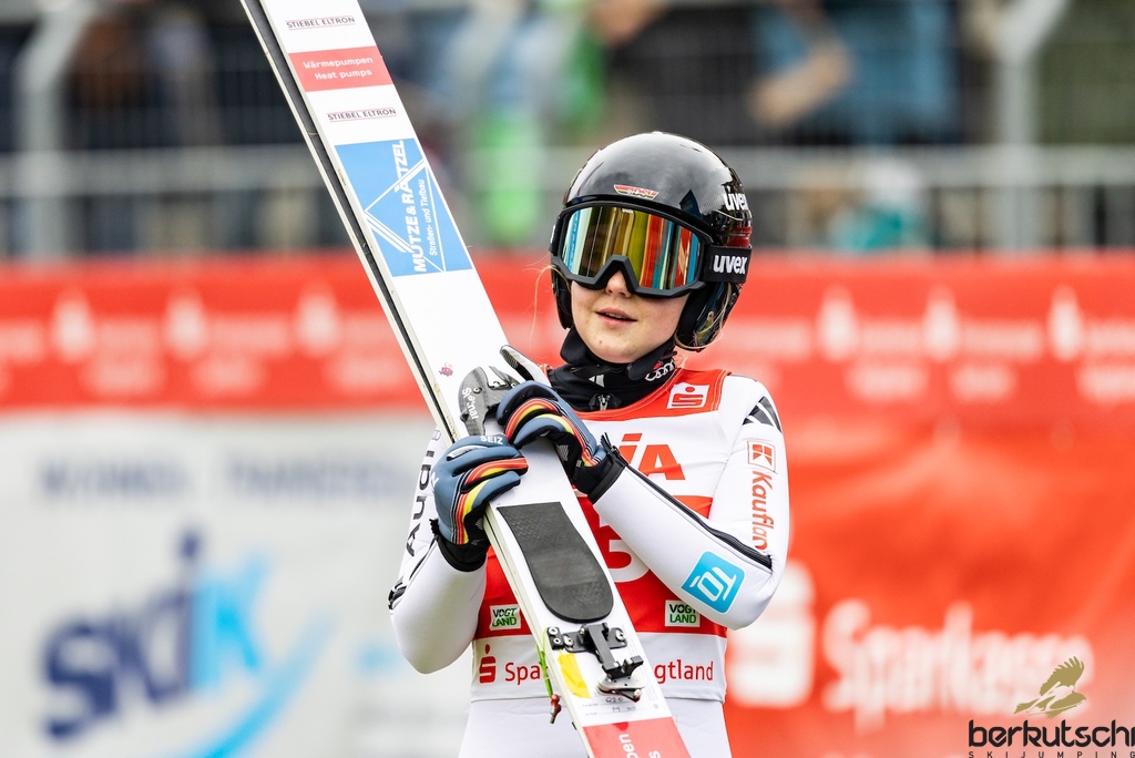 23.10.2026, Vogtland Arena, Klingenthal, GER, FIS Weltcup Ski Sprung, Sommer Grand Prix, Klingenthal, Damen, Einzelbewerb, Qualifikation, im Bild Anne Haeckel (GER) // Anne Haeckel (GER) during the qualification for the women individual competition of Ski Jumping Summer Grand Prix of the FIS Ski Jumping World Cup in Klingenthal, Germany on 2026/10/23. EXPA Pictures © 2026, PhotoCredit: EXPA/ Tadeusz Mieczynski