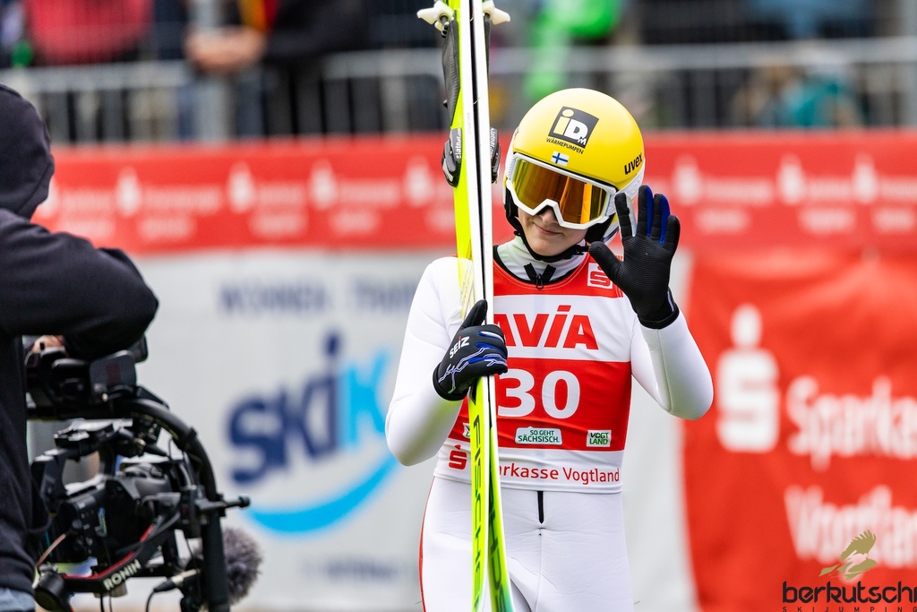 23.10.2026, Vogtland Arena, Klingenthal, GER, FIS Weltcup Ski Sprung, Sommer Grand Prix, Klingenthal, Damen, Einzelbewerb, Qualifikation, im Bild Sofia Mattila (FIN) // Sofia Mattila (FIN) during the qualification for the women individual competition of Ski Jumping Summer Grand Prix of the FIS Ski Jumping World Cup in Klingenthal, Germany on 2026/10/23. EXPA Pictures © 2026, PhotoCredit: EXPA/ Tadeusz Mieczynski