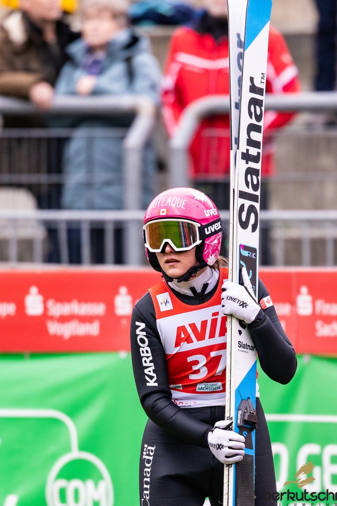 23.10.2026, Vogtland Arena, Klingenthal, GER, FIS Weltcup Ski Sprung, Sommer Grand Prix, Klingenthal, Damen, Einzelbewerb, Qualifikation, im Bild Abigail Strate (CAN) // Abigail Strate (CAN) during the qualification for the women individual competition of Ski Jumping Summer Grand Prix of the FIS Ski Jumping World Cup in Klingenthal, Germany on 2026/10/23. EXPA Pictures © 2026, PhotoCredit: EXPA/ Tadeusz Mieczynski