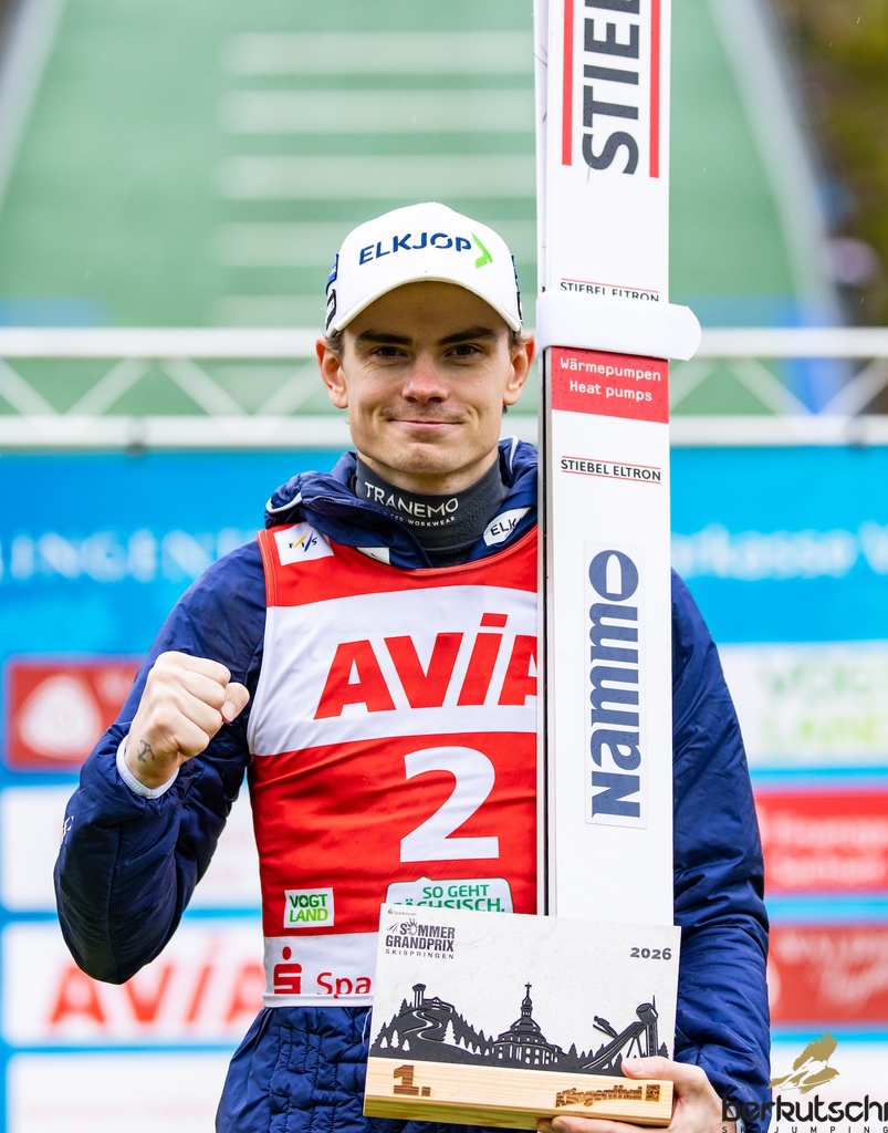 24.10.2026, Vogtland Arena, Klingenthal, GER, FIS Weltcup Ski Sprung, Sommer Grand Prix, Klingenthal, Herren, Einzelbewerb, im Bild Marius Lindvik (NOR) // Marius Lindvik (NOR) during the men individual competition of Ski Jumping Summer Grand Prix of the FIS Ski Jumping World Cup in Klingenthal, Germany on 2026/10/24. EXPA Pictures © 2026, PhotoCredit: EXPA/ Tadeusz Mieczynski