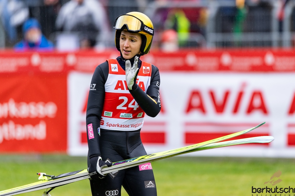 24.10.2026, Vogtland Arena, Klingenthal, GER, FIS Weltcup Ski Sprung, Sommer Grand Prix, Klingenthal, Damen, Einzelbewerb, im Bild Jessica Malsiner (ITA) // Jessica Malsiner (ITA) during the women individual competition of Ski Jumping Summer Grand Prix of the FIS Ski Jumping World Cup in Klingenthal, Germany on 2026/10/24. EXPA Pictures © 2026, PhotoCredit: EXPA/ Tadeusz Mieczynski