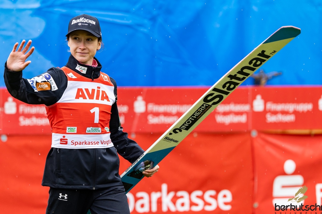 24.10.2026, Vogtland Arena, Klingenthal, GER, FIS Weltcup Ski Sprung, Sommer Grand Prix, Klingenthal, Damen, Einzelbewerb, im Bild Nika Prevc (SLO) // Nika Prevc (SLO) during the women individual competition of Ski Jumping Summer Grand Prix of the FIS Ski Jumping World Cup in Klingenthal, Germany on 2026/10/24. EXPA Pictures © 2026, PhotoCredit: EXPA/ Tadeusz Mieczynski