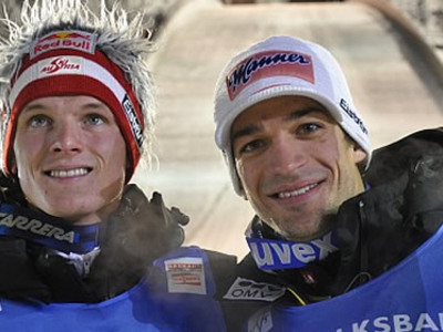 Thomas Morgenstern und Andreas Kofler als Rennfahrer