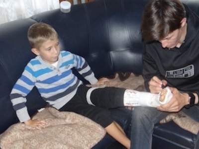 Peter Prevc macht jungen Springer glücklich
