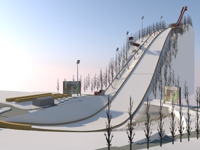 Полетный трамплин в Оберстдорфе - реконструкция идет по плану