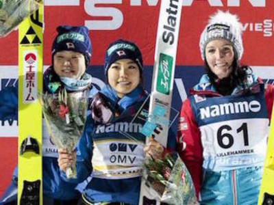 W杯女子リレハンメル大会第2戦 再び高梨優勝、伊藤2位！