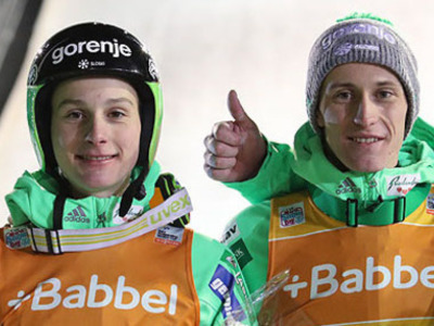 Prevc, Prevc & Prevc in Engelberg am Start