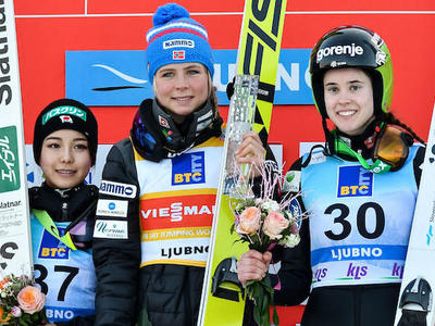 W杯女子リュブノ第1戦 ルンビュ6連勝、高梨2位