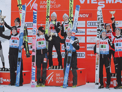 W杯ルシュノフ男女混合団体戦 ノルウェーV、日本4位