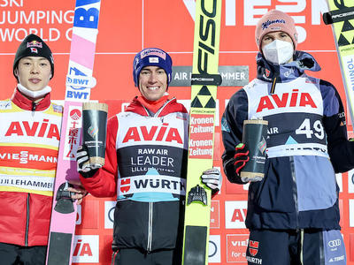 W杯男子リレハンメル戦 クラフトが勝利、小林陵侑2位