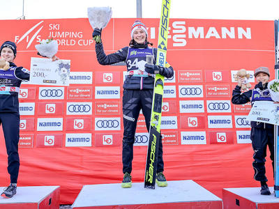 W杯女子オスロ個人第1戦 オプセッツがＶ、高梨3位
