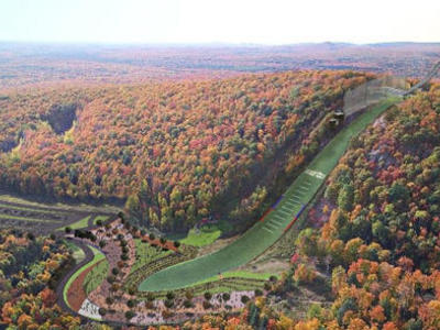 Copper Peak - größte Skiflugschanze der Welt mit Matten entsteht